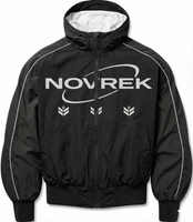 NOVREK “Recode” Tech Windbreaker – Reflective Performance Zip Jacket (Black)