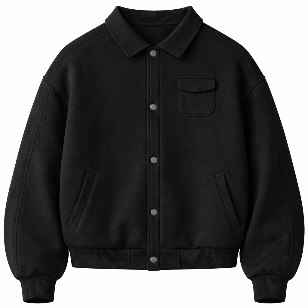 Essential Luxe Coach Jacket – Premium Heavyweight Streetwear Layer (Black)