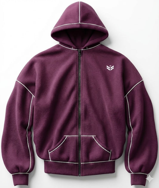 Nouvrek Unseen But Felt™ Premium Zip Tracksuit Set – Plum