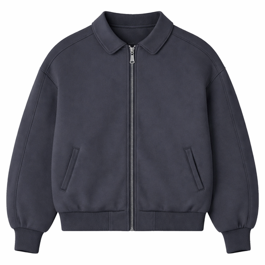 Urban Core Zip Jacket – Premium Minimalist Heavyweight Layer (Charcoal Grey)